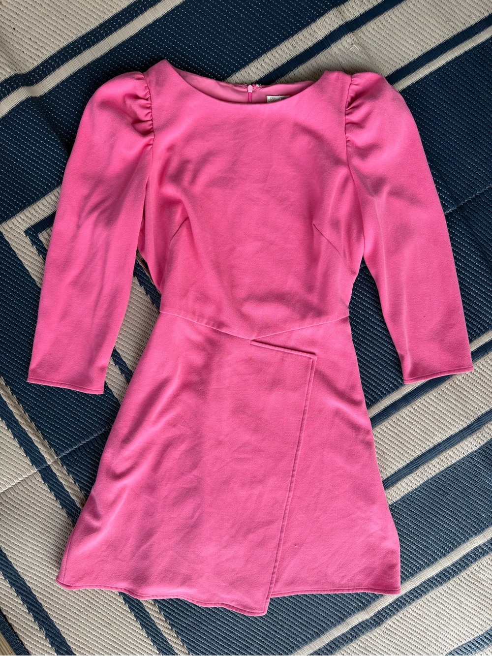 Shoshanna Hot Pink Puff-Sleeve Mini Dress
